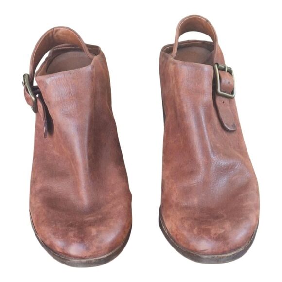 Lucky Brand Machiko Mule Slingback Stack Heeled Bootie Brown Leather size 8 / 38 - Picture 10 of 16